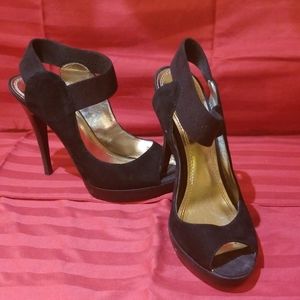 Bakers black suede heels,5" heel, sz 7.5